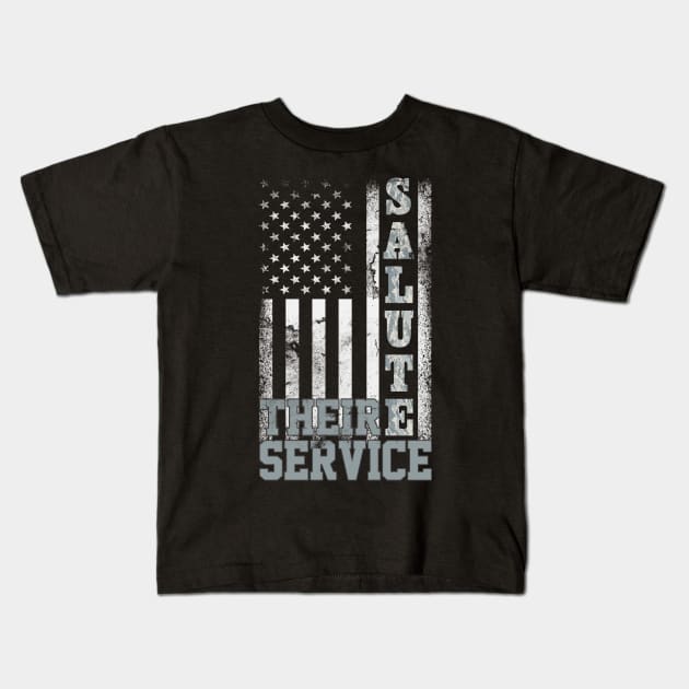 US Air Force T-Shirt Salute Their Service - Air Force Veteran Gift Kids T-Shirt by Otis Patrick